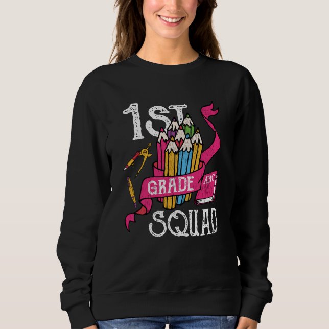 1st Grade Squad Tillbaka till skolan present för b T Shirt (Framsida)