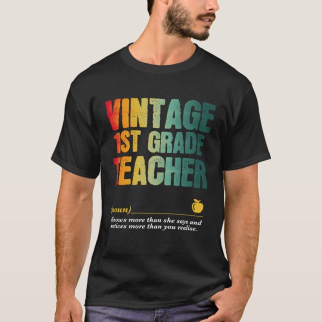 1st Grade Teacher Appreciation Week Back to School T Shirt (Framsida)
