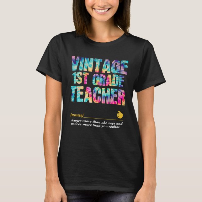 1st Grade Teacher Appreciation Week Back to School T Shirt (Framsida)
