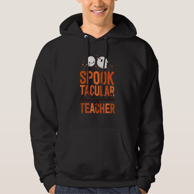 1st Grade Teacher Halloween Matching School First  Hoodie (Framsida)