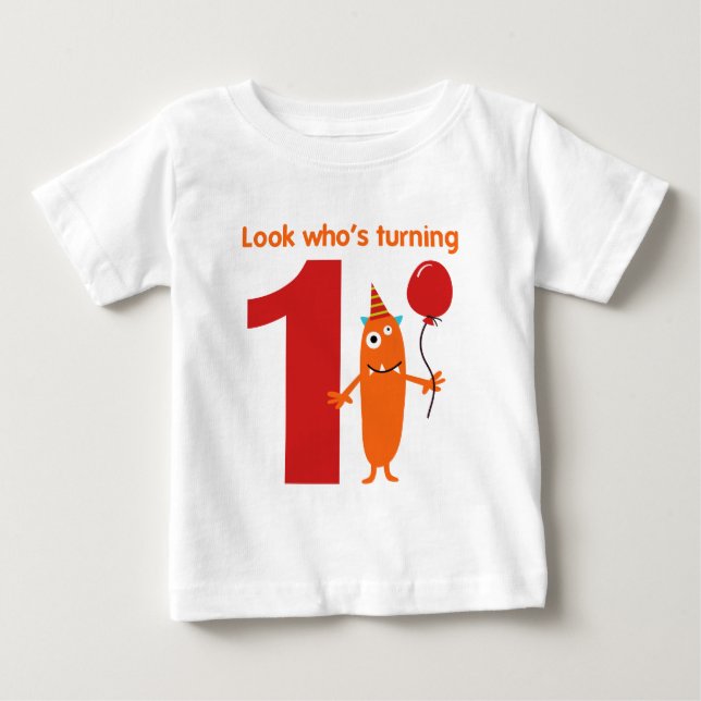 1st Gulligt monster för födelsedagTshirt Tröja (Framsida)