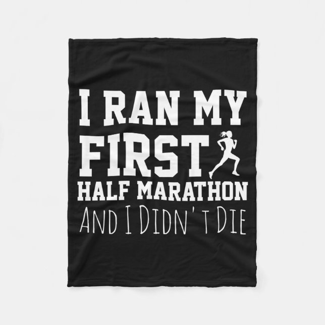1st Half Marathon Runner Funny Running First  Fleecefilt (Framsidan)