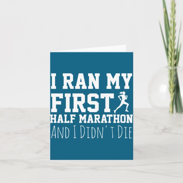 1st Half Marathon Runner Funny Running First  Kort (Framsida)