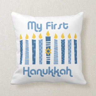 1st Hanukkah stearinljus Kudde