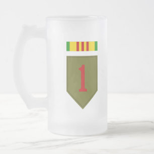 1st ID med Vietnam det tjänste- bandet Frostat Ölglas