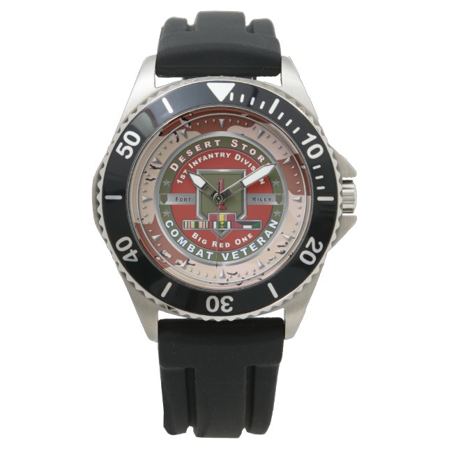 1st Infanteridivisionen Desert Storm-veteran  Armbandsur (Framsida)