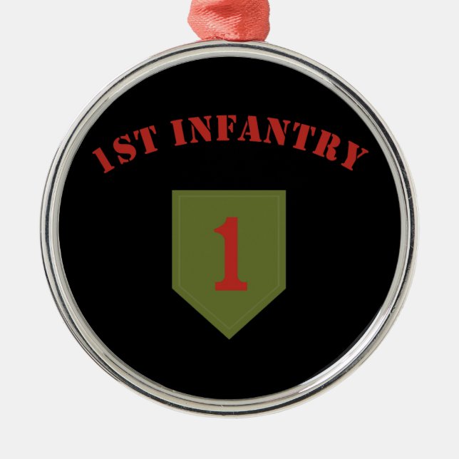 1st Infanteriuppdelning Julgransprydnad Metall (Framsidan)