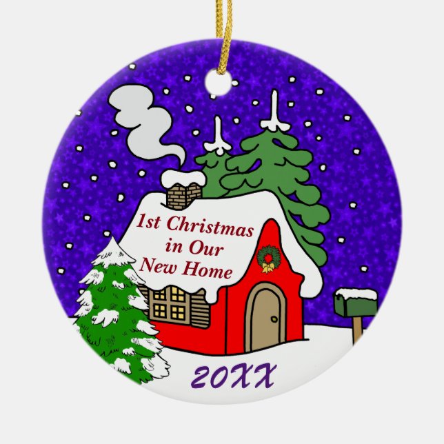 1st Jul i nytt hem Julgransprydnad Keramik (Framsidan)