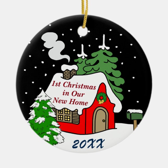 1st Jul i nytt hem Julgransprydnad Keramik (Framsidan)