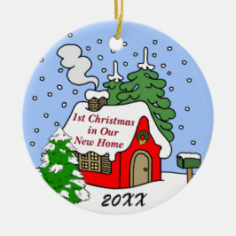 1st Jul i nytt hem Julgransprydnad Keramik