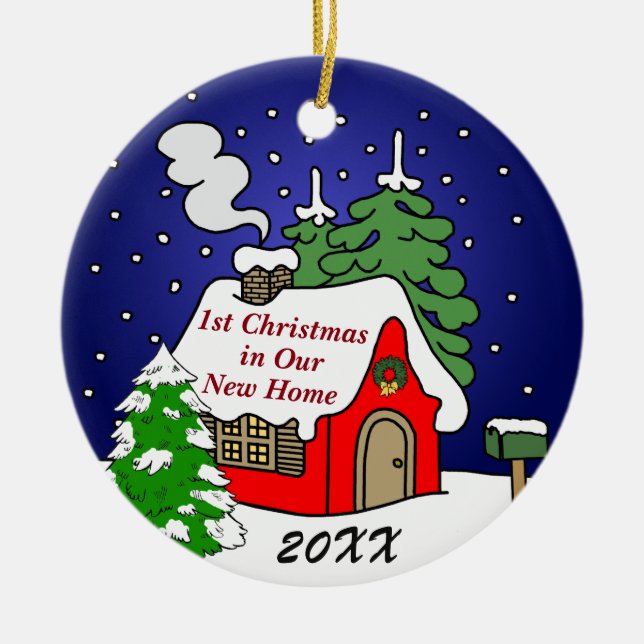 1st Jul i nytt hem Julgransprydnad Keramik (Framsidan)