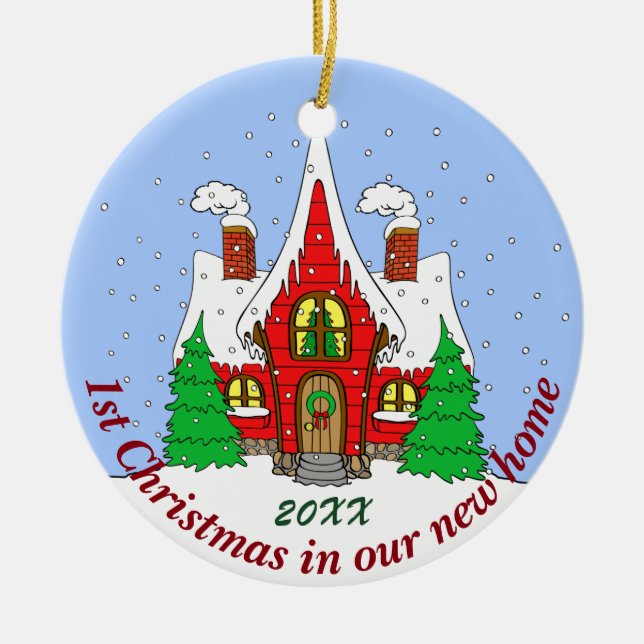 1st Jul i nytt hem Julgransprydnad Keramik (Framsidan)