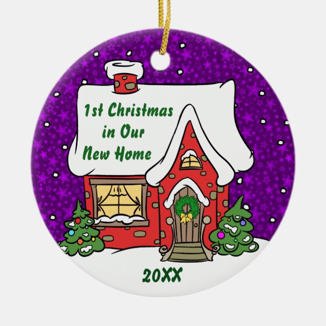 1st Jul i nytt hem Julgransprydnad Keramik (Framsidan)