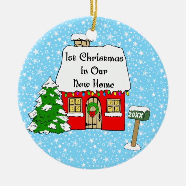 1st Jul i vårt nya hem Julgransprydnad Keramik (Framsidan)