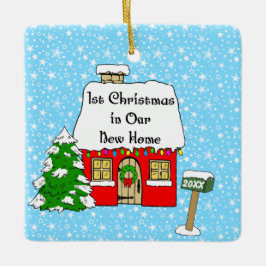 1st Jul i vårt nya hem Julgransprydnad Keramik