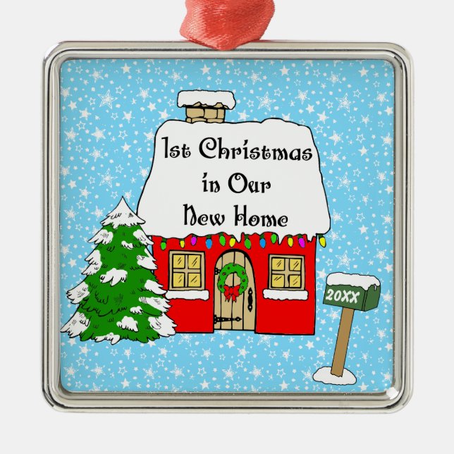 1st Jul i vårt nya hem Julgransprydnad Metall (Framsidan)