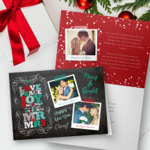 1st julkort för svart tavlaMistletoevintage