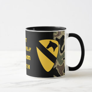 1st Kavalleriuppdelningsdiamanten pläterar Mugg