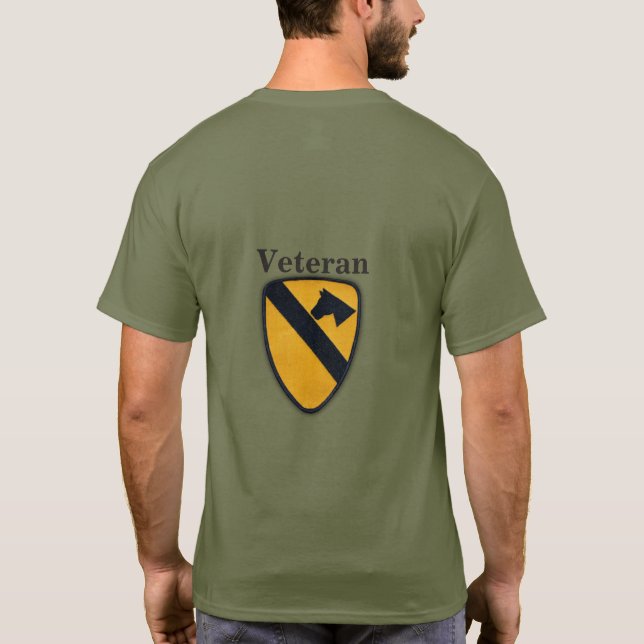 1st Kavalleriuppdelningsluft Cav Fort Hood lappar T-shirt (Baksida)