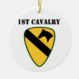 1st Kavalleriuppdelningsprydnad Julgransprydnad Keramik