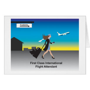 1st Klassificera den internationella flygvärdinna Hälsningskort