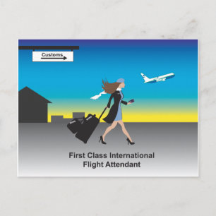 1st Klassificera den internationella flygvärdinnan Vykort