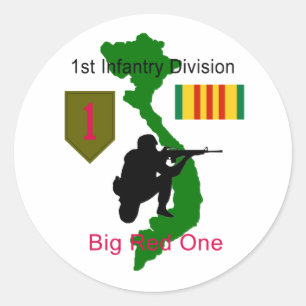 1st Klistermärkear för infanteriuppdelningsVietn Runt Klistermärke