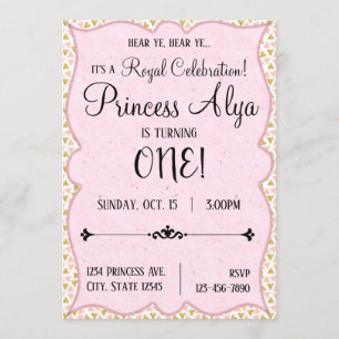 1st Kunglig firandePrincess Inbjudan för