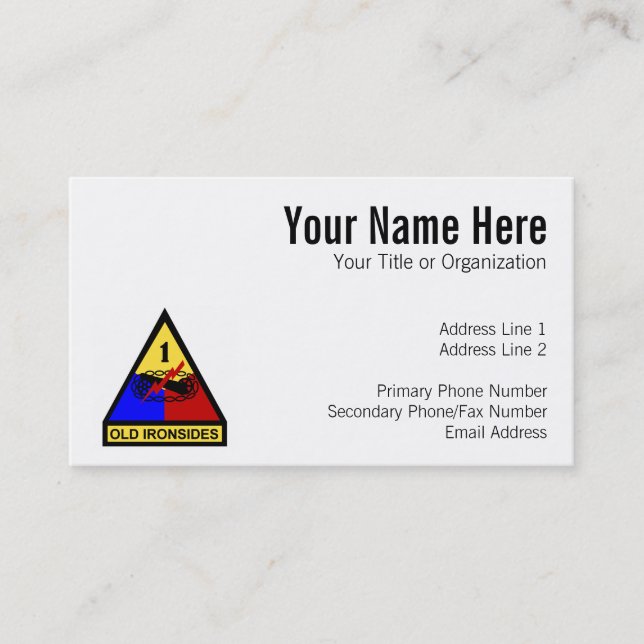 1st Lappar gammala Ironsides för ANNONS Visitkort (Framsida)