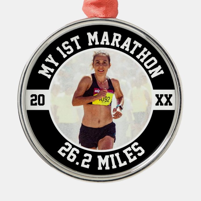 1st Marathon Runner First Running Marathoner 26 2 Julgransprydnad Metall (Framsidan)