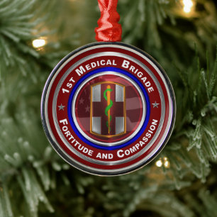 1st Medical Brigade Julsouvenir Julgransprydnad Metall