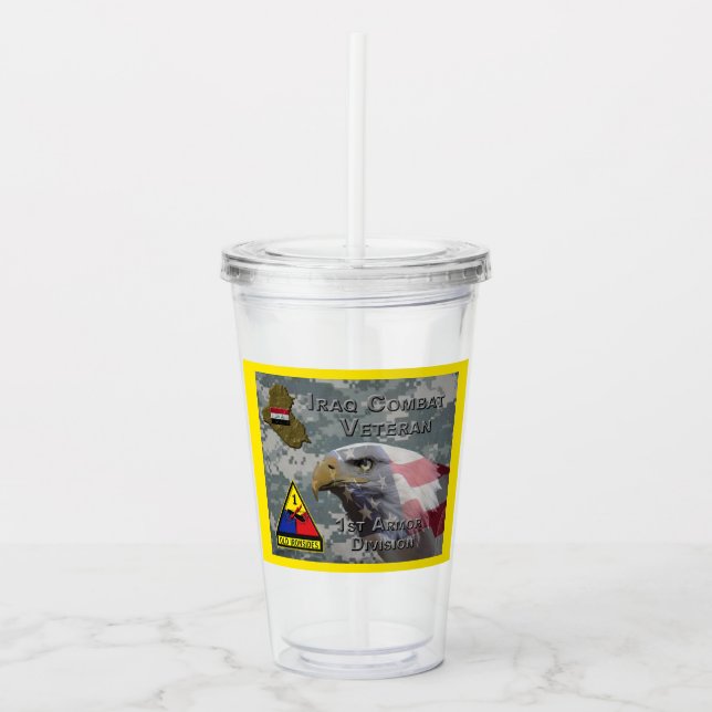 1st Pansardivisionen Irak Combat Veteran Take Away Mugg (Framsida)