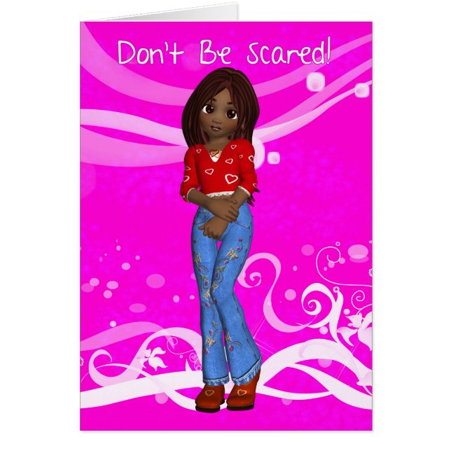 1st Period första periodafrikansk amerikan Cutie Hälsningskort (Framsidan)