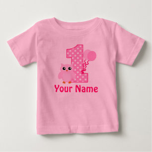 1st Personlig för uggla för födelsedagmuffin ro T-shirt