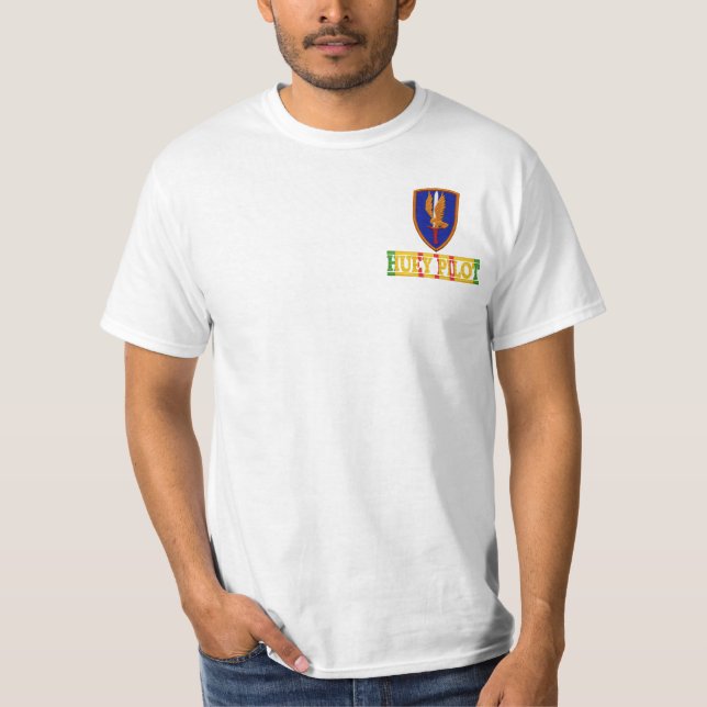 1st Pilot- skjorta för flygbrigad UH-1 Huey T Shirt (Framsida)