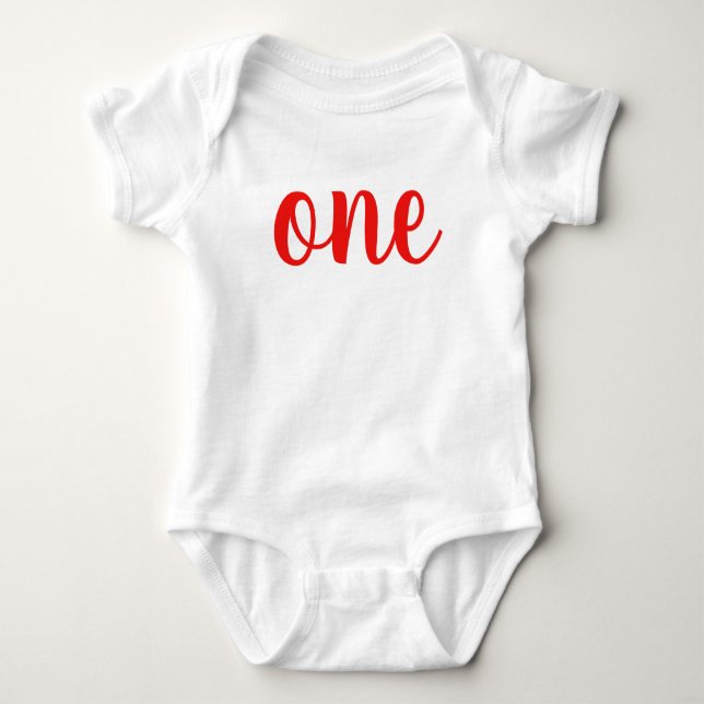 1st Röd babyBodysuit för födelsedag en Tee (Framsida)