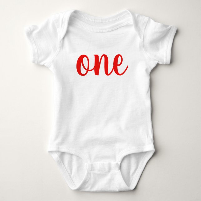 1st Röd babyBodysuit för födelsedag en Tee Shirt (Framsida)