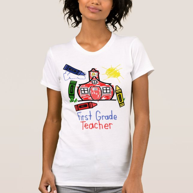 1st Skjorta för klasslärare T - Schoolhouse & Tee Shirt (Framsida)