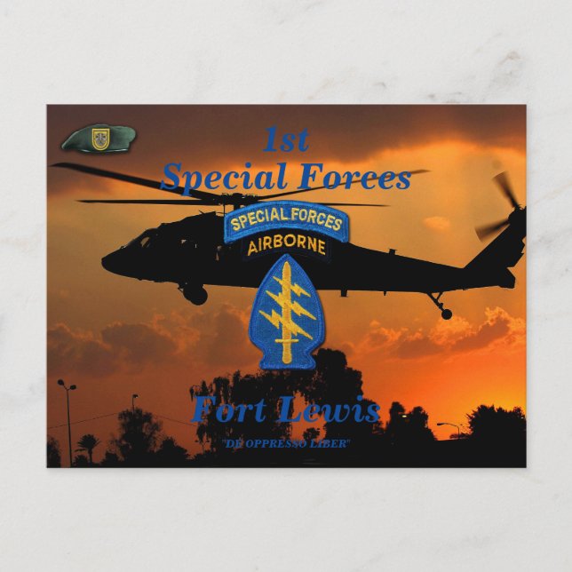 1st Special Forces Green Berets SF SFG SOF Vets Vykort (Framsida)