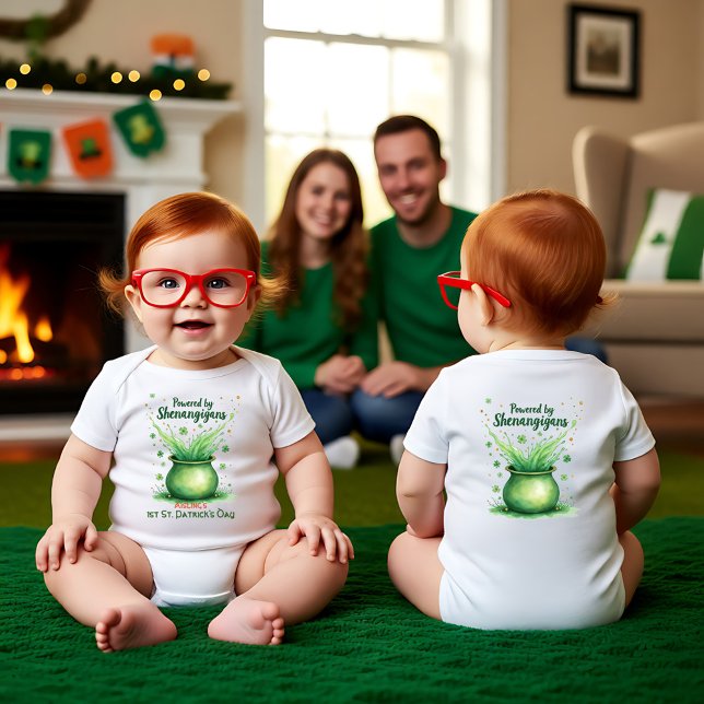  1st St. Patrick's Day, Powered by Shenanigans T Shirt (1st St. Patrick's Day, Powered by Shenanigans Baby Bodysuit)