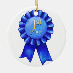 1st Ställebandmedaljong Julgransprydnad Keramik