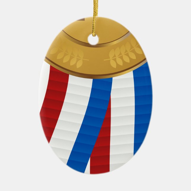 1st Ställeguldmedalj Julgransprydnad Keramik (Framsidan)
