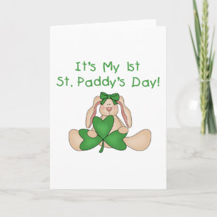 1st Sts Patrick för kanin Tshirts och gåvor för Kort