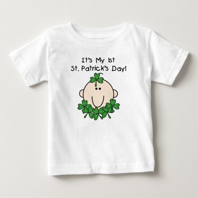 1st Sts Patrick för Shamrockbaby T-tröja för dag Tee (Framsida)