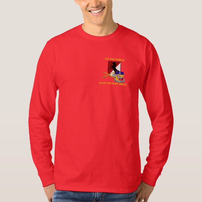 1ST T-TRÖJA för KAVALLERI L/S för SKVADRON 221ST Tee Shirt (Framsida)