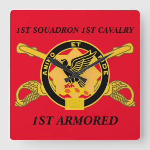 1ST TAR TID PÅ 1ST ARMORED KAVALLERI 1ST för Fyrkantig Klocka