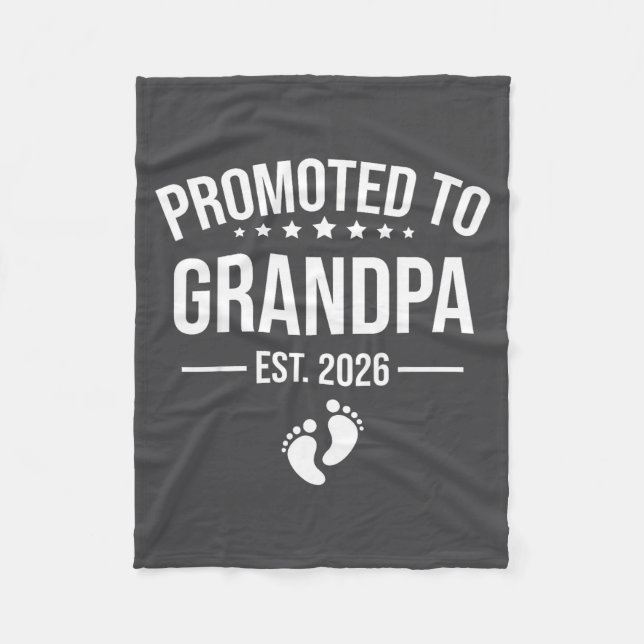 1st Time Grandpa Est 2026 New First Grandpa 2026  Fleecefilt (Framsidan)