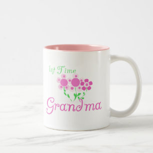 1st Time Mormor-Rosor blommor Två-Tonad Mugg
