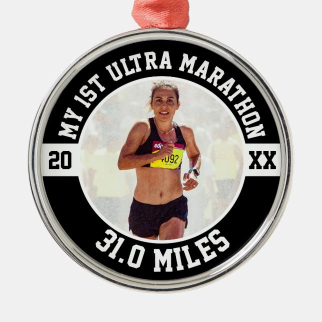 1st Ultra Marathon First Marathoner Running Runner Julgransprydnad Metall (Framsidan)