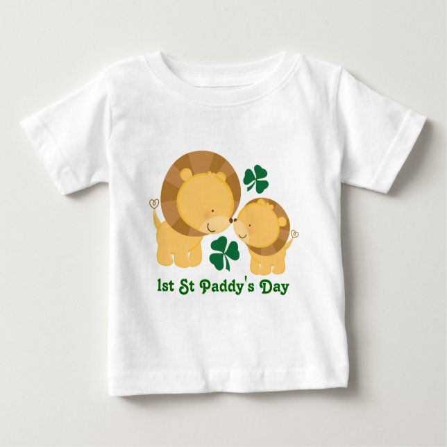 1st Utslagsplats för Shamrock för irländsk baby Tee (Framsida)
